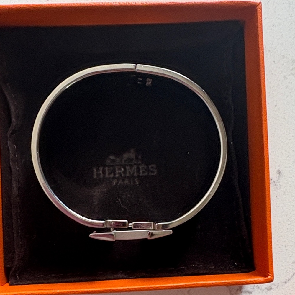 Hermes Black and Silver H Bracelet - Picture 3 of 8
